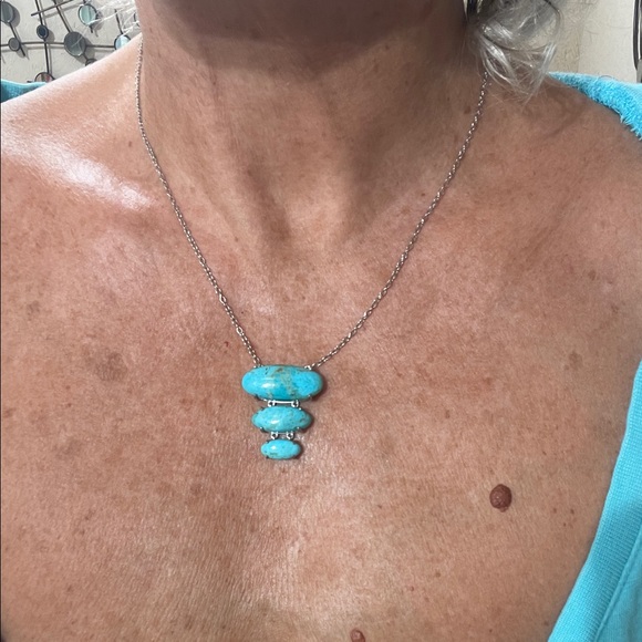 native american Turquoise sterling Silver Pendant Necklace - Picture 4 of 11